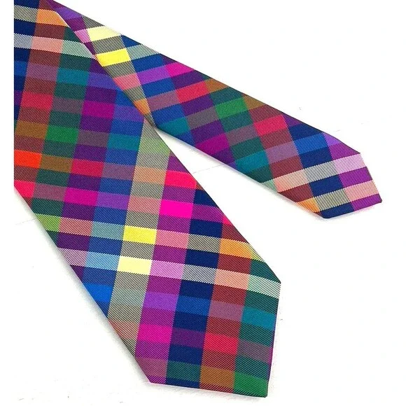 Charles Tyrwhitt Neck Tie Mens MultiColor 100% Silk Made In England Colorful - Picture 3 of 9